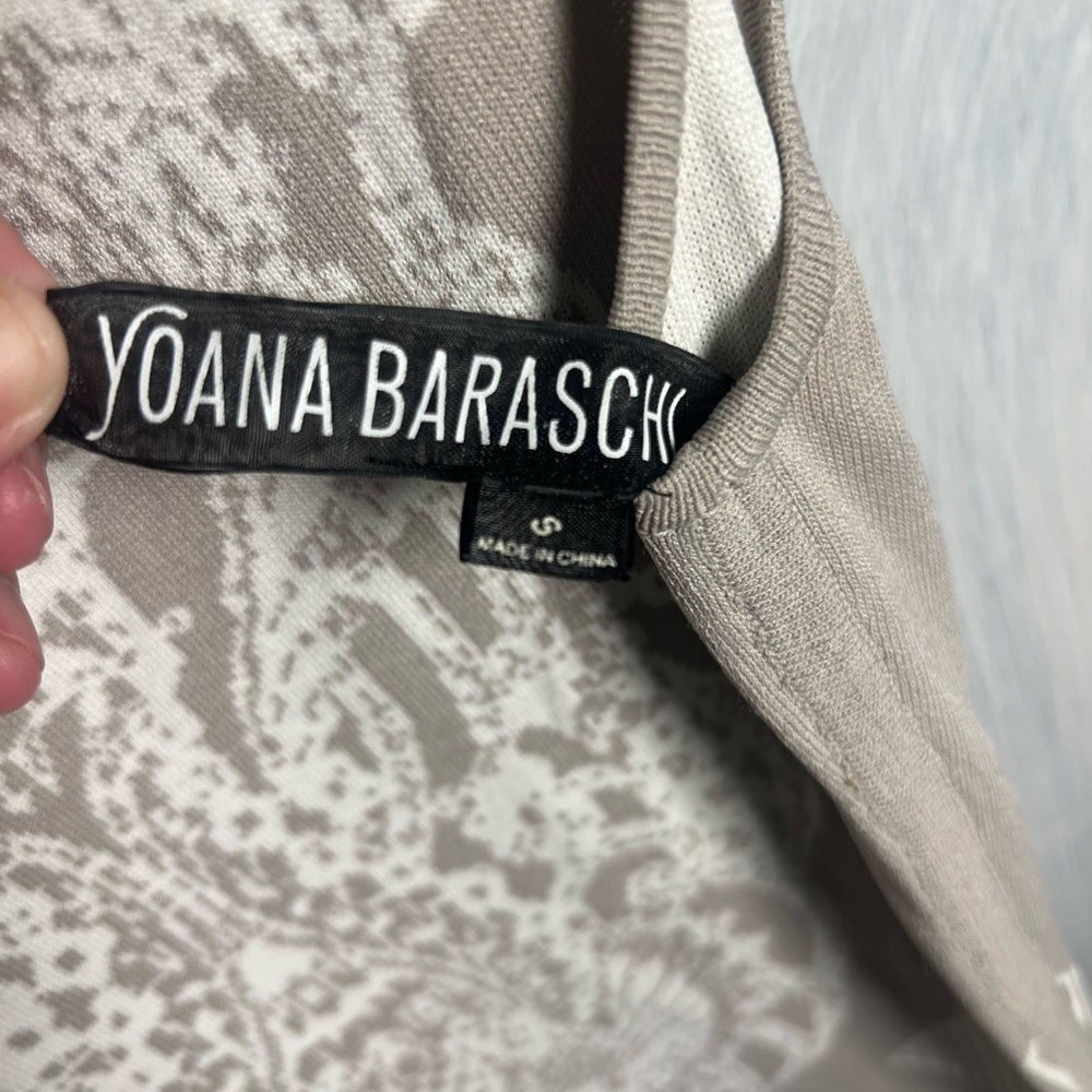 Yoana Baraschi‎ Tan & Cream Knit Bodycon Embroidered Sweater Dress - Picture 5 of 6